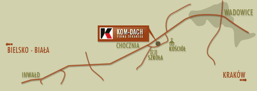 Komdach - ciesielstwo i dekarstwo Wadowice - mapka dojazdu